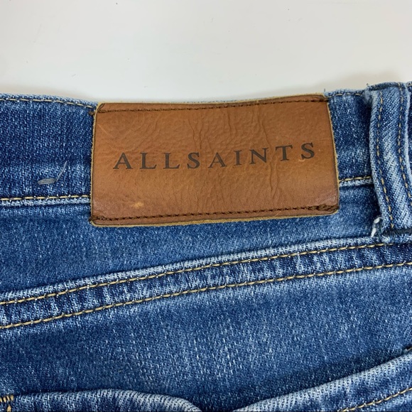 Allsaints "Slim Boys" Boyfriend Fit Medium Indigo Wash Jeans Size 24 - Picture 8 of 14